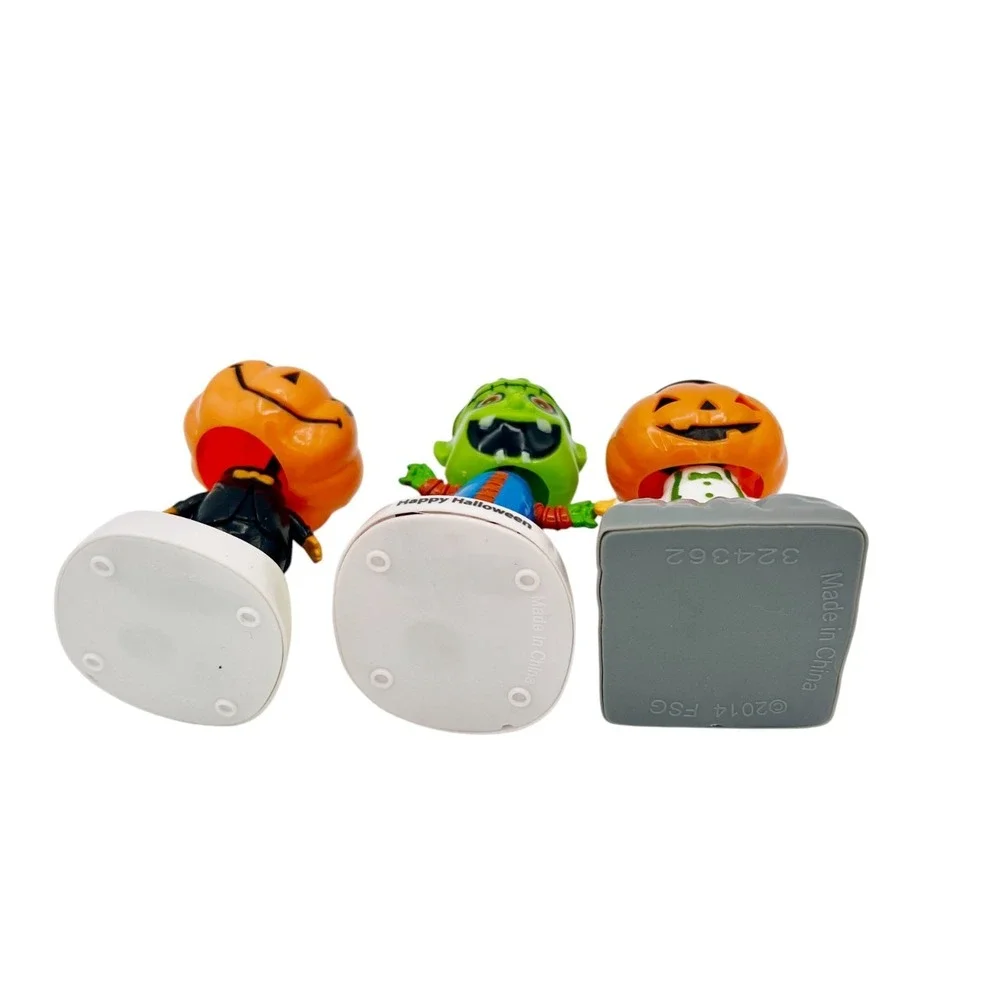 Halloween Lot Of 3 Solar Wigglers Dancing Pumpkin, Frankenstein, Jack O‎ Lantern